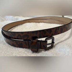 Leopard Print Belt with Black Buckle
